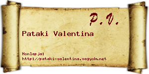 Pataki Valentina névjegykártya